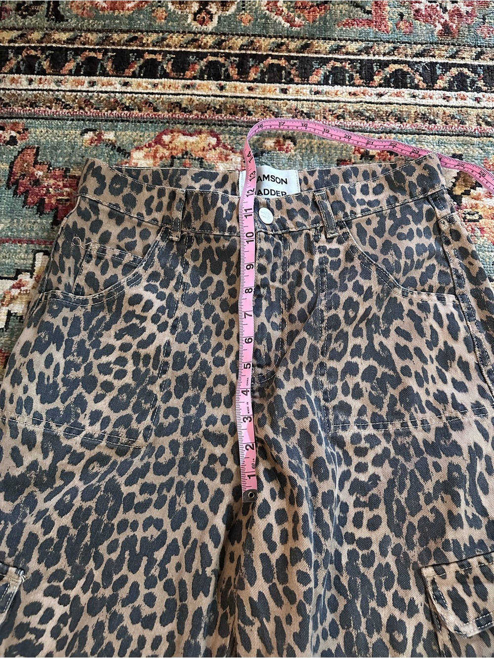 Damson Madder Dion Leopard Carpenter Cargo Pants UK 10/US 6 - Picture 13 of 14